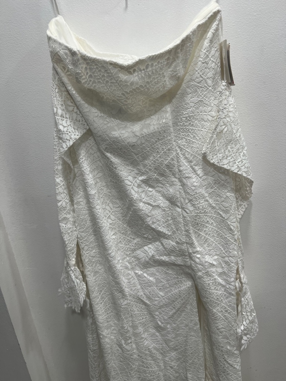White by Vera Wang Women's Lace Ivory A Strapless Wedding Dress Size 6